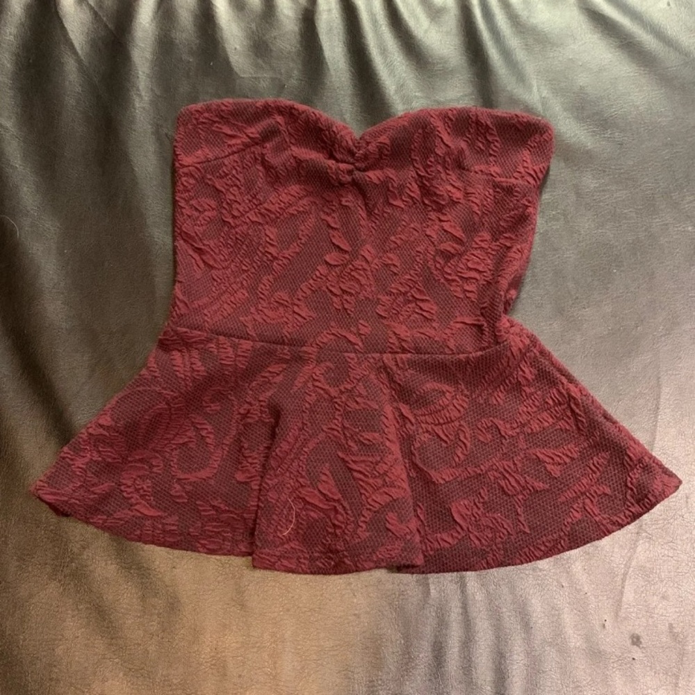 Maroon Peplum Top